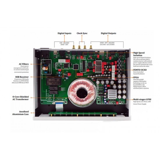 DN-11 Denafrips GAIA DDC Interface Digital USB coaxial AES EBU OCXO Crystal Oscillator Clock input HDMI IIS I2S RJ45 Output