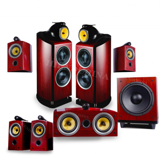 H-001 Featured 801 Hi-fi HiFi Fever 5.1 / 7.1 Home Theater Set Wooden Floor Speaker