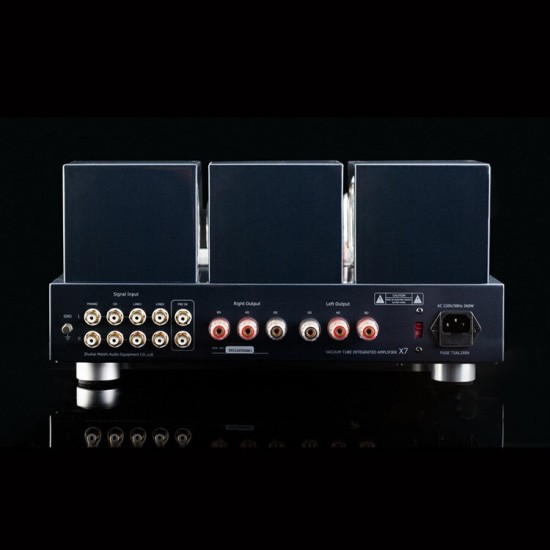 Q-019 MUZISHARE X7 Integrated Vacuum Tube Amplifier KT88x4 AB1 Push-pull Amplifier 25~45W TR~UL Switch 110V/220V MM phono