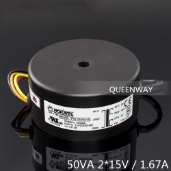 T-014  2*15V 50W 1.67A NEW NORATEL Sealing Toroidal Transformer 50VA Primary Rated Voltage 0-230V   50/60Hz