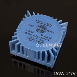 T-015 Double 7V 9V 12V 15V 18V 22V 15W 15VA  TALEMA Square PCB Welding Plate  Sealing  Toroidal Transformer
