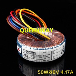 T-020 50VA 2*6V 1.39A NEW NORATEL Toroidal Transformer 50W Primary 0V-115V*2  50/60Hz Secondary 0V-6V*2 4.71A Rated Voltage