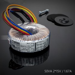 T-025 50VA  2* 15V  1.67A 50W NEW NORATEL  Toroidal Transforme  Primary Rated Voltage  0V-115V*2  50/60Hz