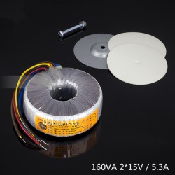 T-041  2*15V 160W 5.3A NEW  Talema Toroidal  Transformer Primary 230V AC/Secondary 2*15V AC Voltage Rating