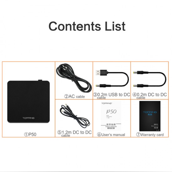 TOPPING P50 Linear Power Supply Made for D50S A50 DX3 PRO Compatible with Global voltage 115V/230V