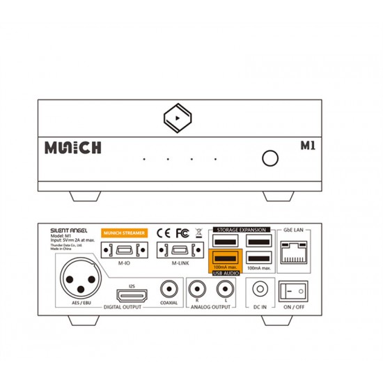 XL-02 Silent Angel Munich M1 Network Music Streamer With Bulit-in Hi-Fi DAC &amp; Headphone Amp To Fulfill Versatile Audio