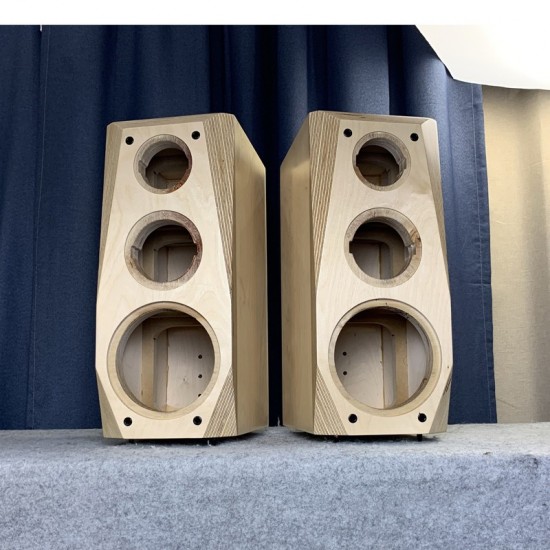 hifi custom 6.5 inch 8 inch solid wood imported birch plywood bookshelf three-way bevel speaker