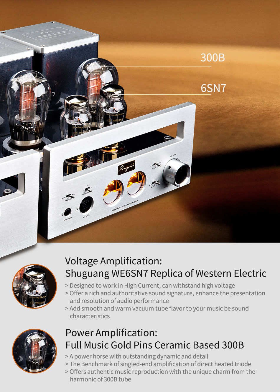 CAYINHA-300-earphone-amplifier-Headphone-amplifier-Three-gear-adjustment-Independent-power-supply-RCA-22DE4-6NS7-300B-32902946965