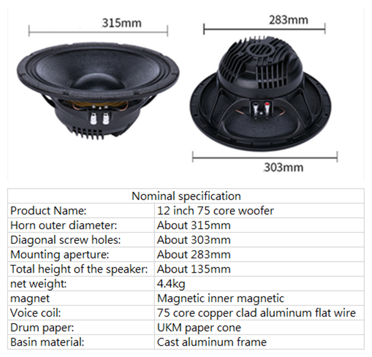 PA-021-Professional-Audio-12-Inch-Middle-Bass-Speaker-Unit-75mm-NdFeB-8-ohm-350W-99dB-4000094813557