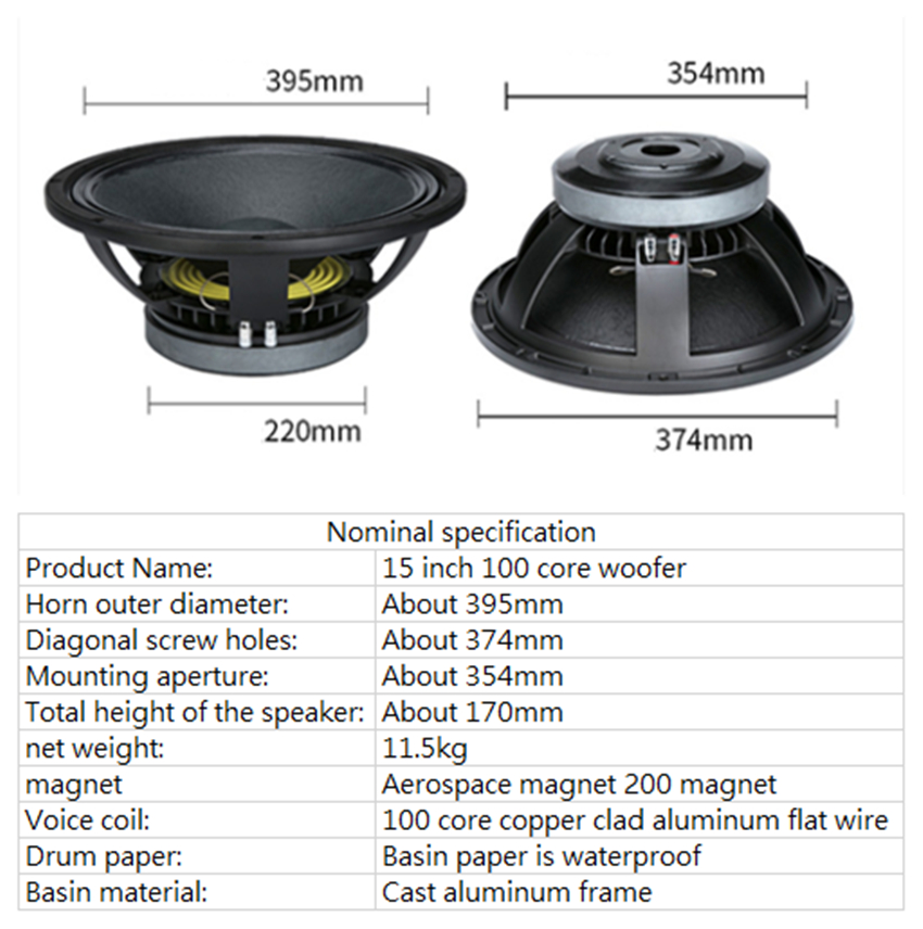 PA-048-Professional-Audio-15-Inch-Middle-Bass-Woofer-Speaker-Unit-100mm-Aerospace-Magnet-220-Times-8-ohm-600W-97dB-4000104035000