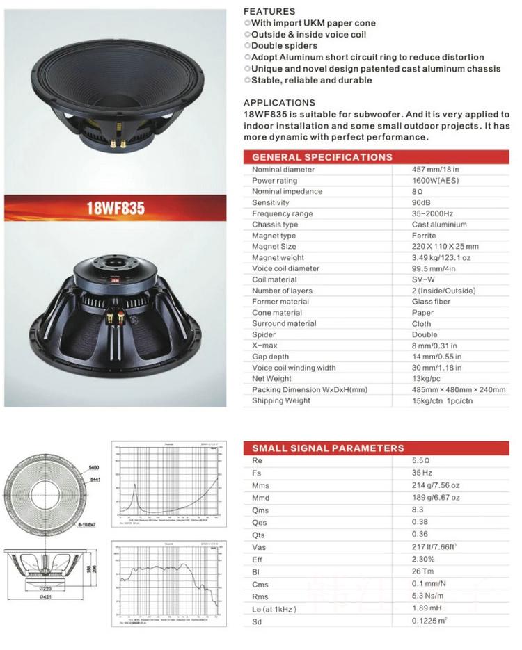 PW-012-18WF835220-magnetic-100-core-800W-high-power-subwoofer-speaker-woofer-8ohms-96dB-4000373556555