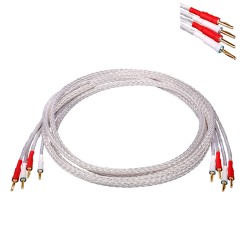 AVPLAY AV-0803 8mm² 16 Core  HiFi hiend Speaker Cable Biwired Sliver Plated OFC 4N Cable Gold Plated On Red Cooper Plug 8TC 12TC